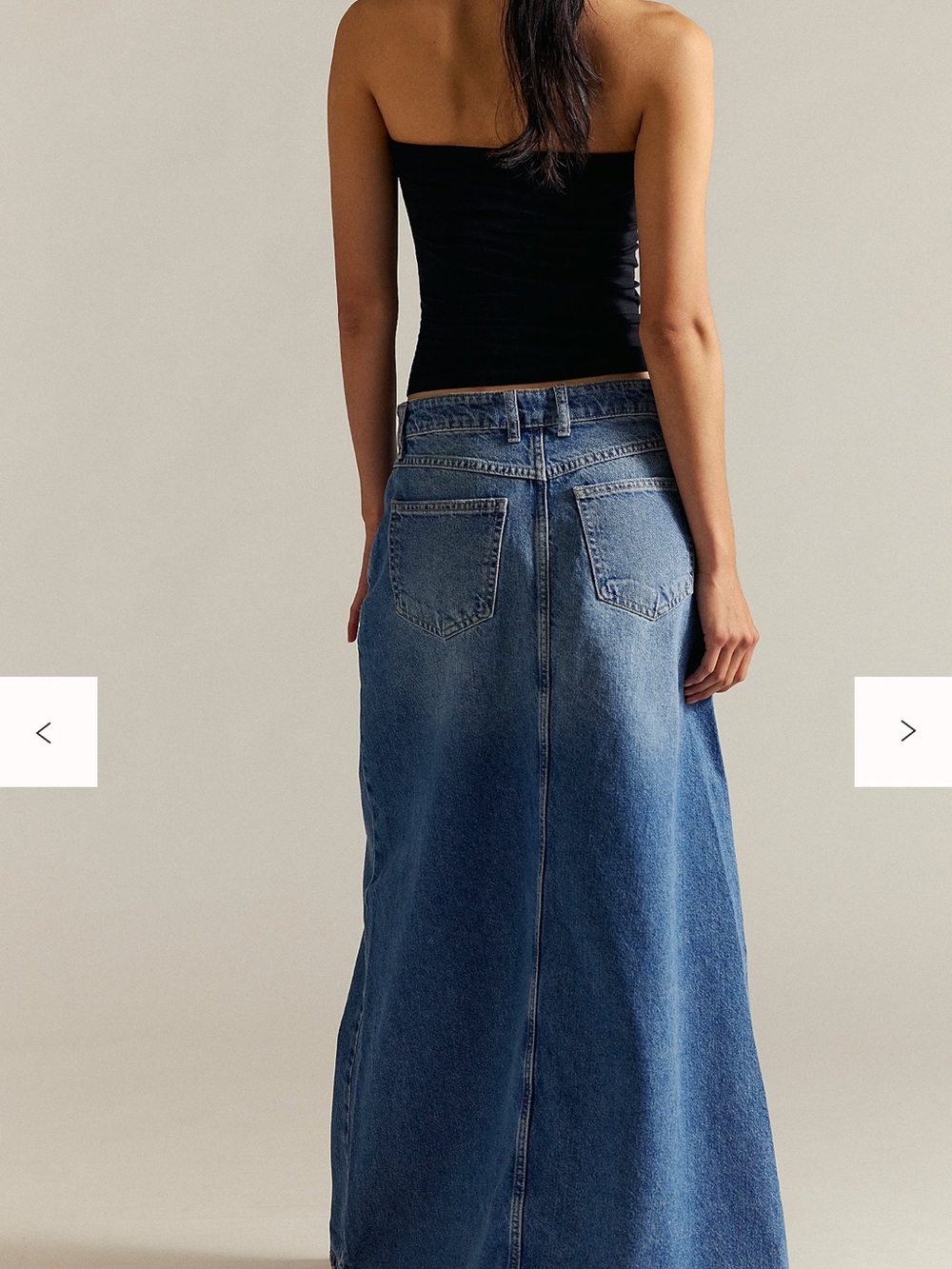 We The Free Denim Maxi Skirt with Front Slit - Blue - Picture 3 of 8